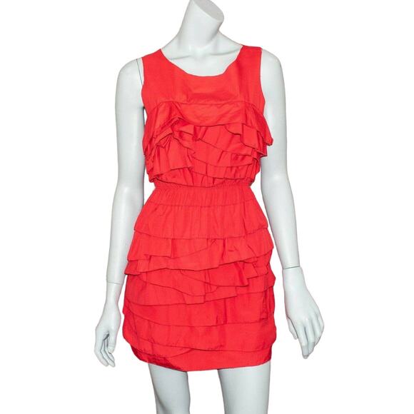 3.1 Phillip Lim Women's Ruffled Tank Dress Red Cotton Size 4 - Picture 1 of 10